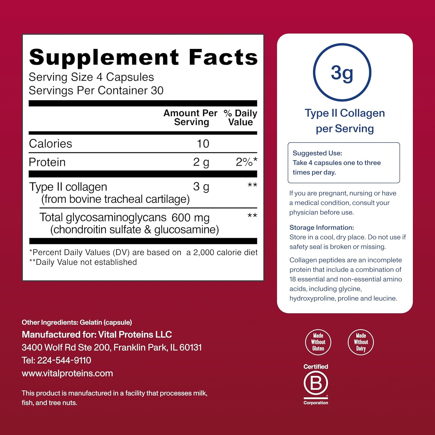 image:imageVital Proteins Cartilage Collagen Type II 120 Capsules120 Count Pack of 1