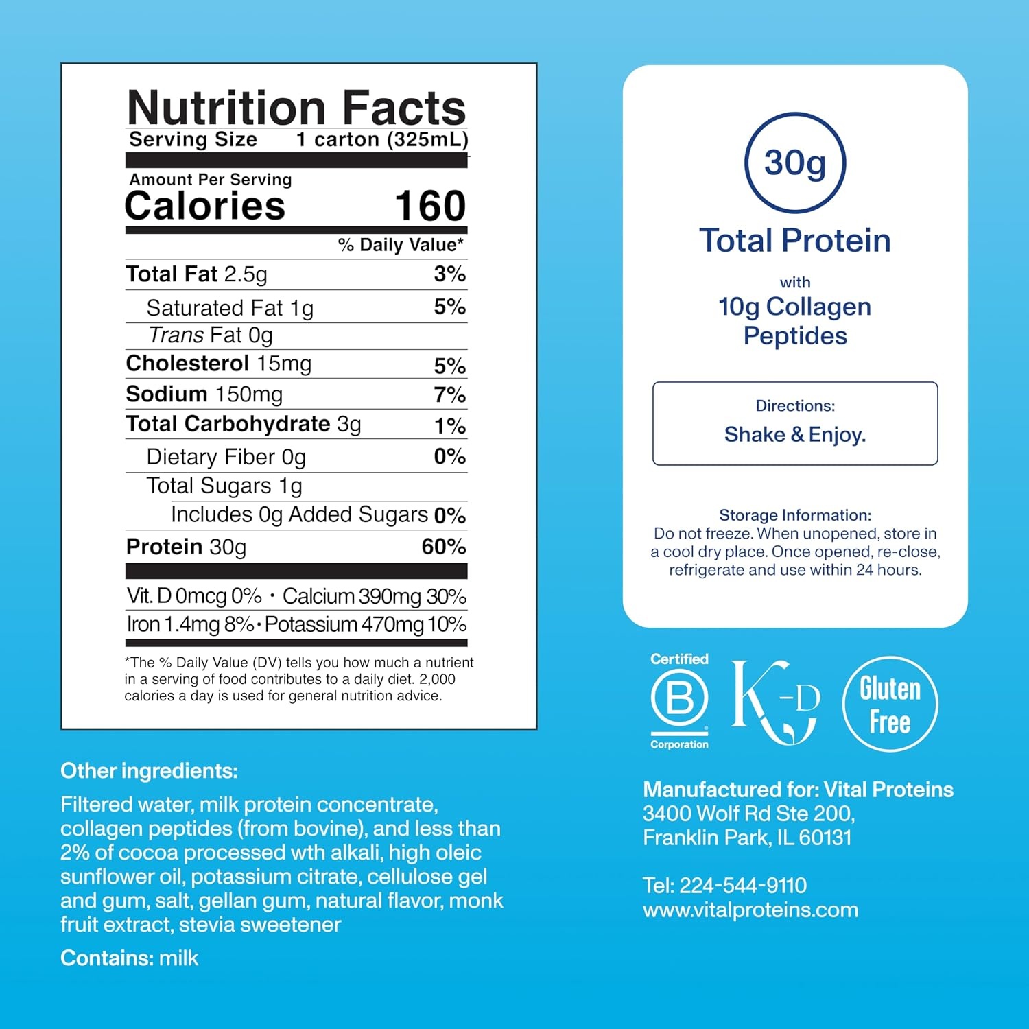 image:imageVital Proteins Chocolate Collagen amp Protein Shake 12 CountChocolate