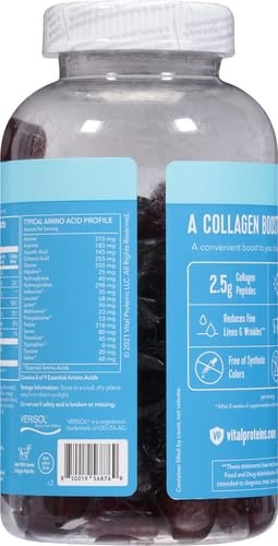 image:imageVital Proteins Collagen Gummies 25g of ClinicallyTested Collagen for Hair Skin Nails amp Wrinkles 120 ct 30Day Supply Grape FlavorGrape