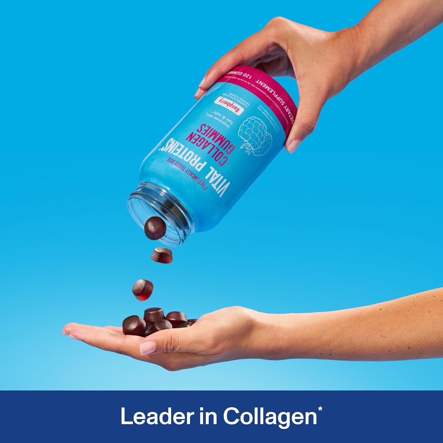 image:imageVital Proteins Collagen Gummies 25g of ClinicallyTested Collagen for Hair Skin Nails amp Wrinkles 120 ct 30Day Supply Raspberry Flavor
