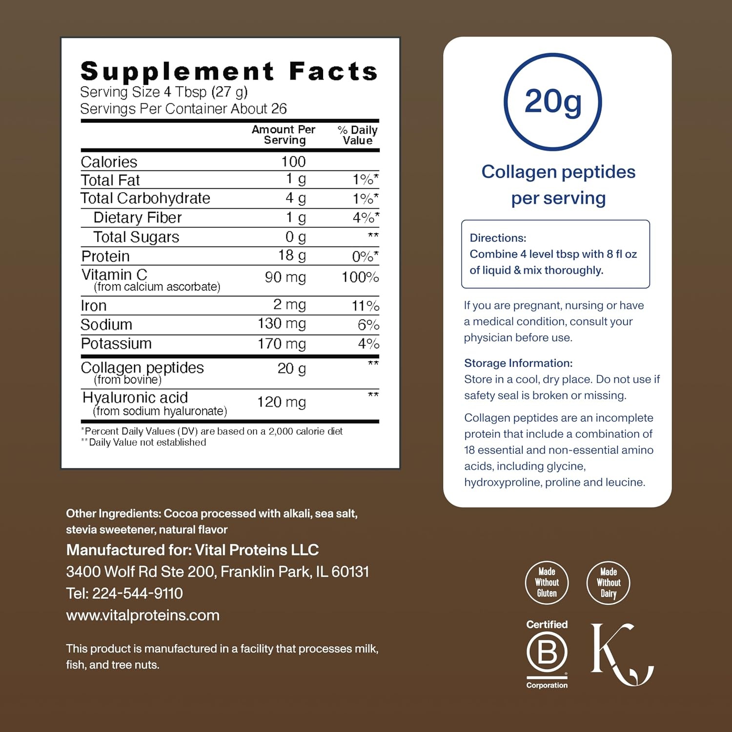 image:imageVital Proteins Collagen Peptides Powder Advanced Unflavored 20ozChocolate