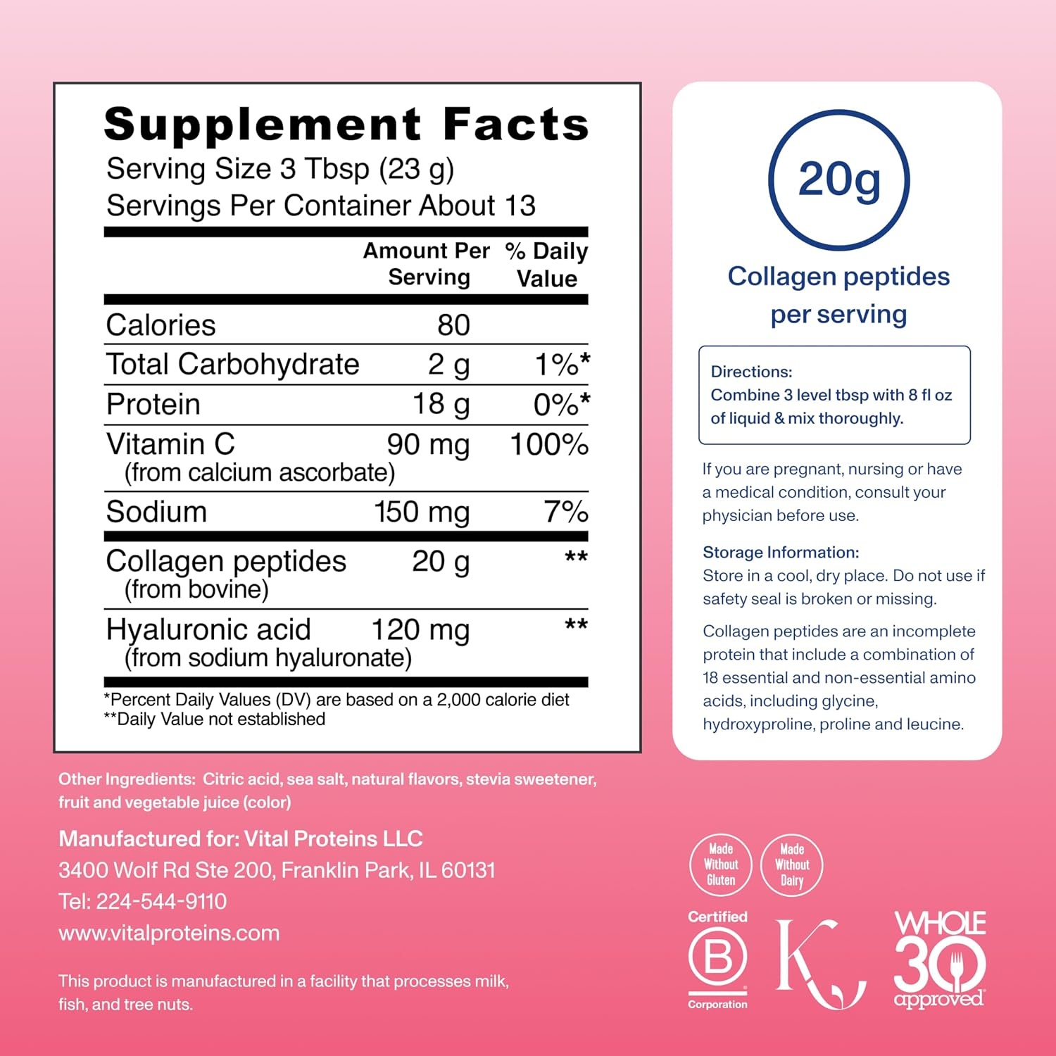 image:imageVital Proteins Collagen Peptides Powder Advanced Unflavored 20ozStrawberry Lemon