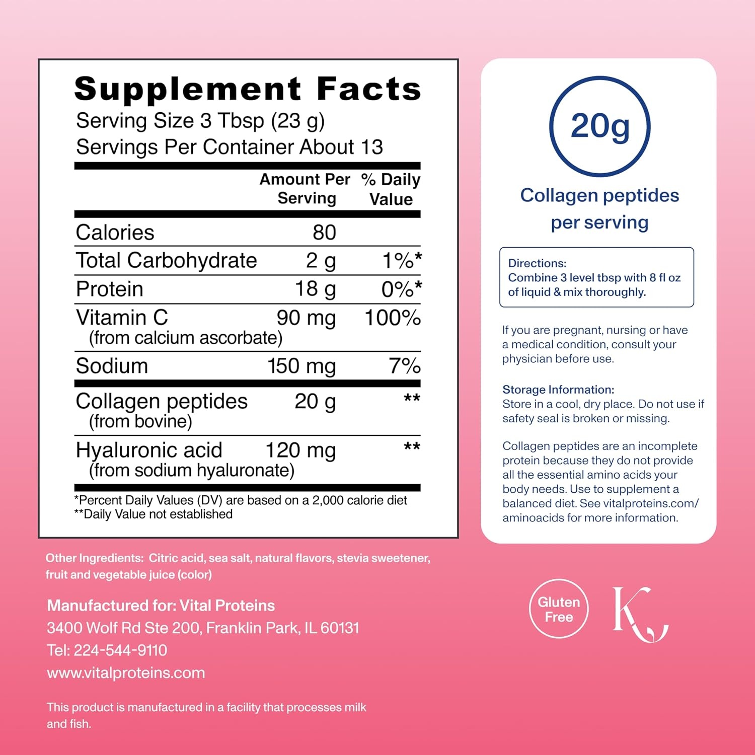 image:imageVital Proteins Collagen Peptides Powder Advanced Unflavored 20ozStrawberry Lemon