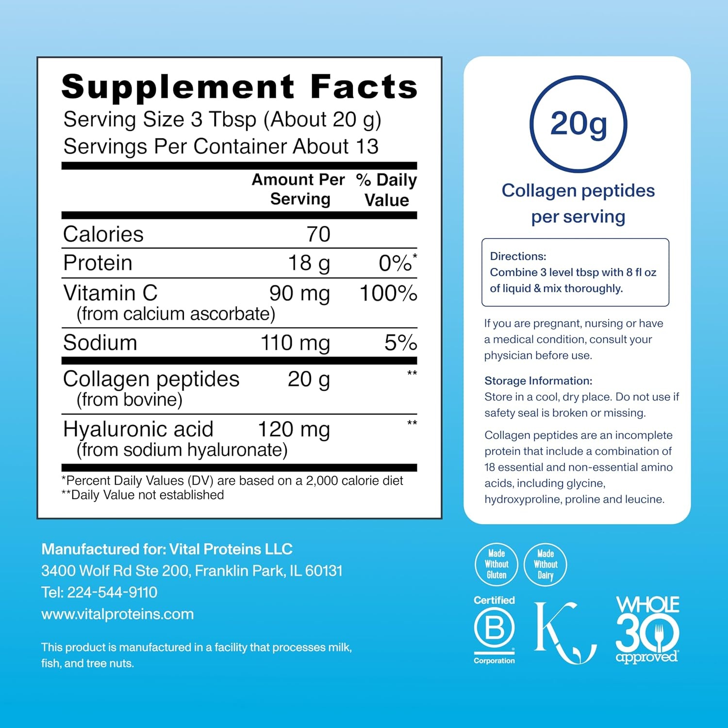 image:imageVital Proteins Collagen Peptides Powder Advanced Unflavored 20ozUnflavored