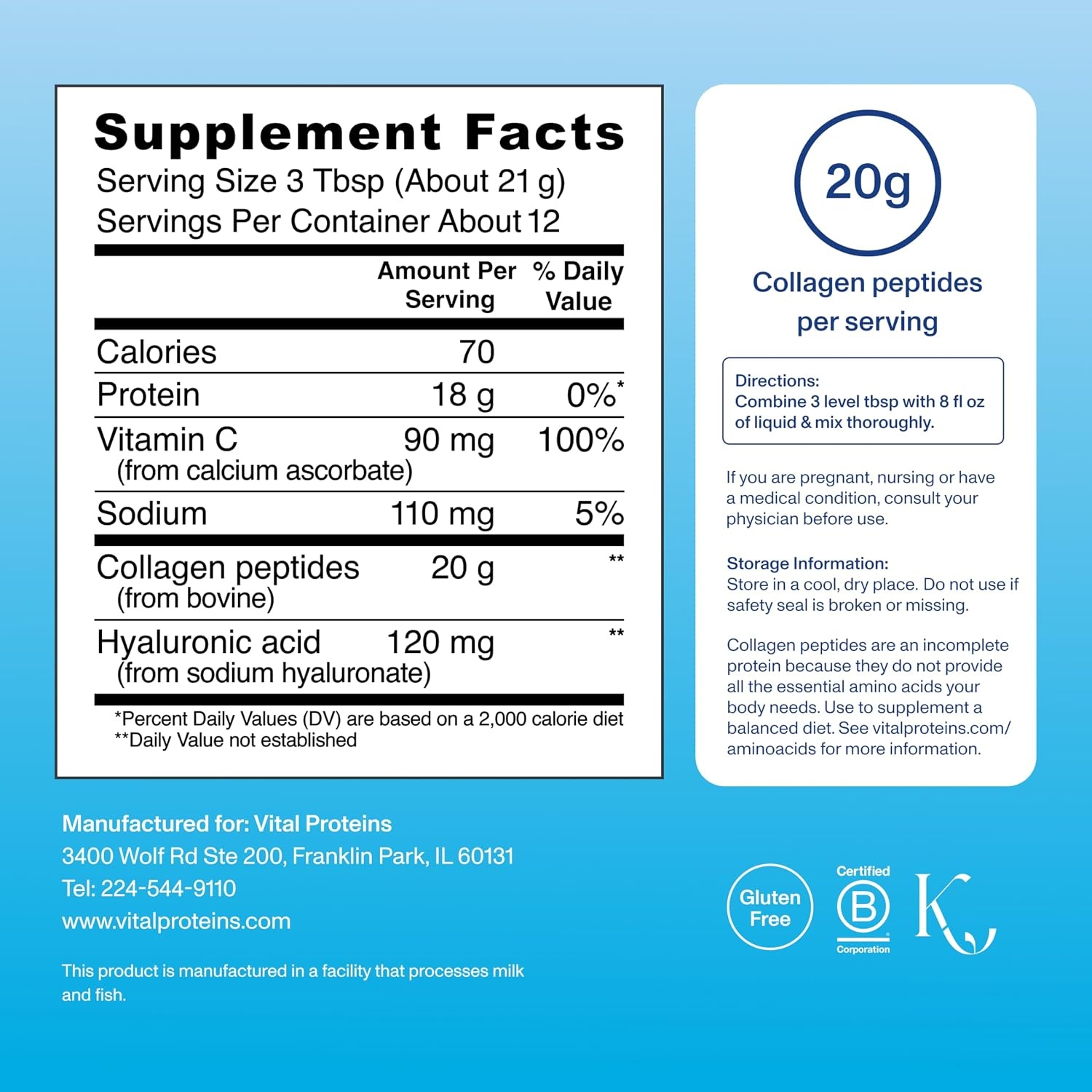 image:imageVital Proteins Collagen Peptides Powder Advanced Unflavored 20ozUnflavored