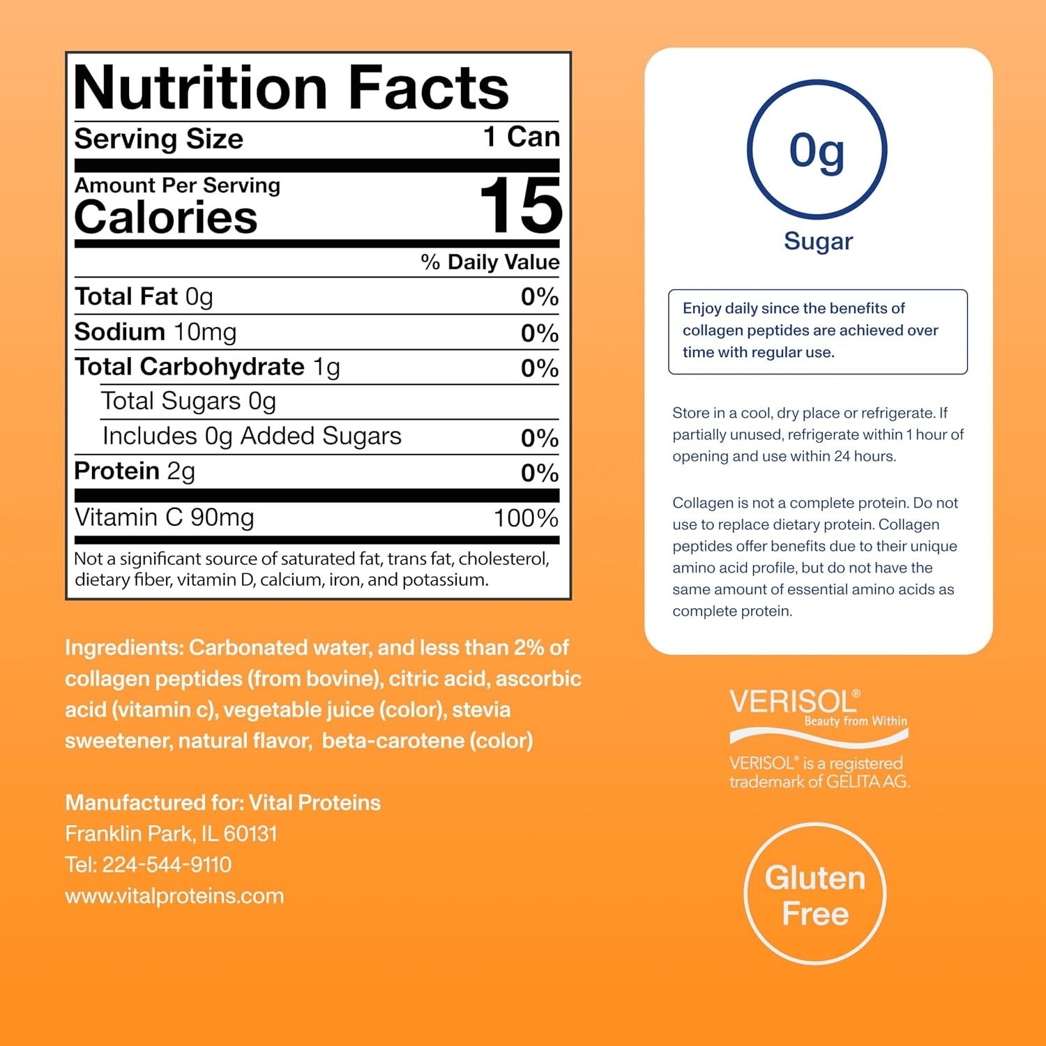 image:imageVital Proteins Collagen Sparkling Water Strawberry Blossom 12 FL OZ 12 PackBlood Orange