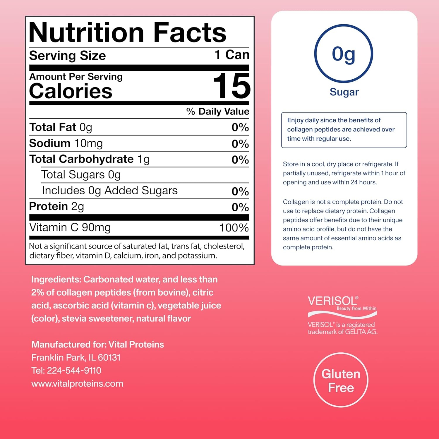image:imageVital Proteins Collagen Sparkling Water Strawberry Blossom 12 FL OZ 12 PackStrawberry Blossom