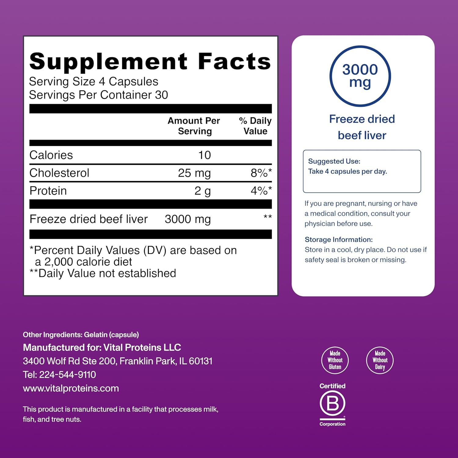 image:imageVital Proteins Grass Fed Beef Liver 120 Capsules
