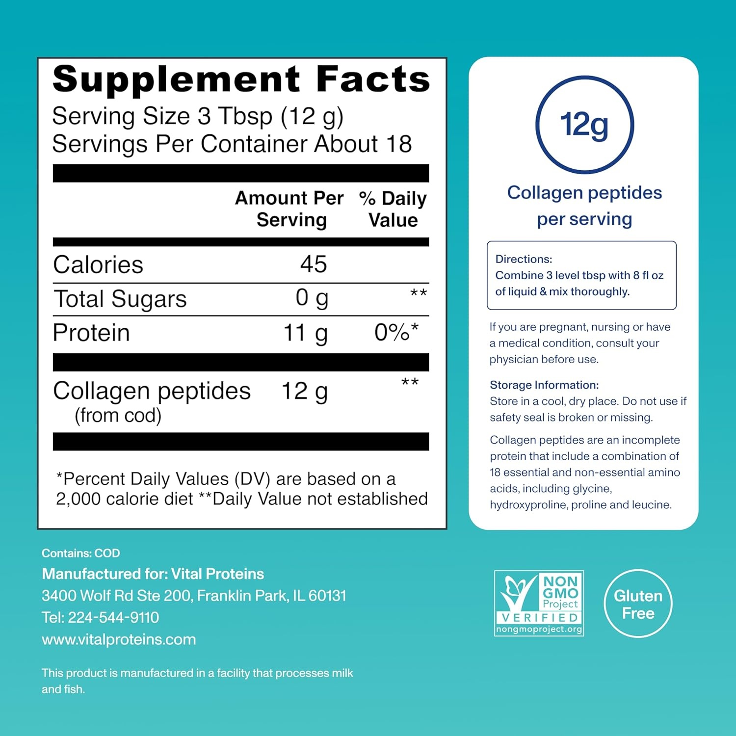 image:imageVital Proteins Marine Collagen Unflavored Stick Packs 20 Count18 Servings Pack of 1