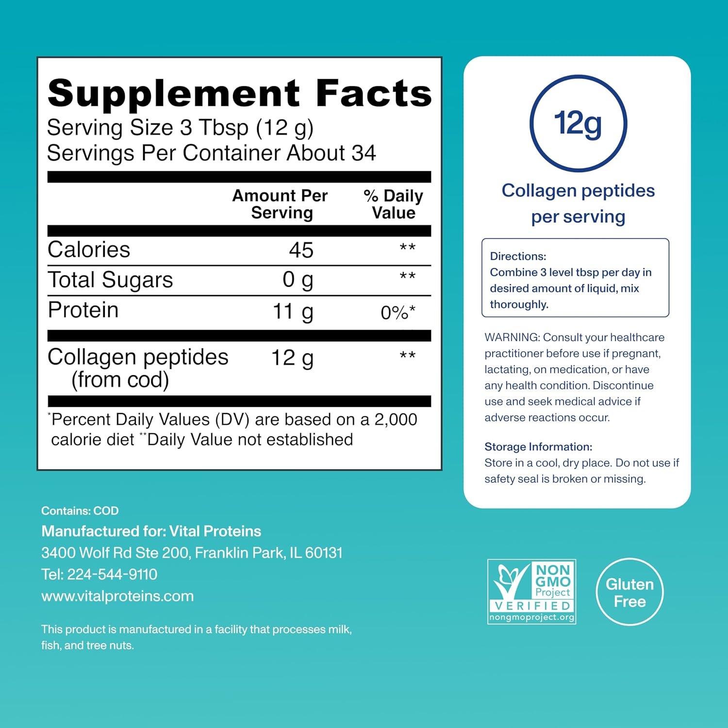 image:imageVital Proteins Marine Collagen Unflavored Stick Packs 20 Count34 Servings Pack of 1