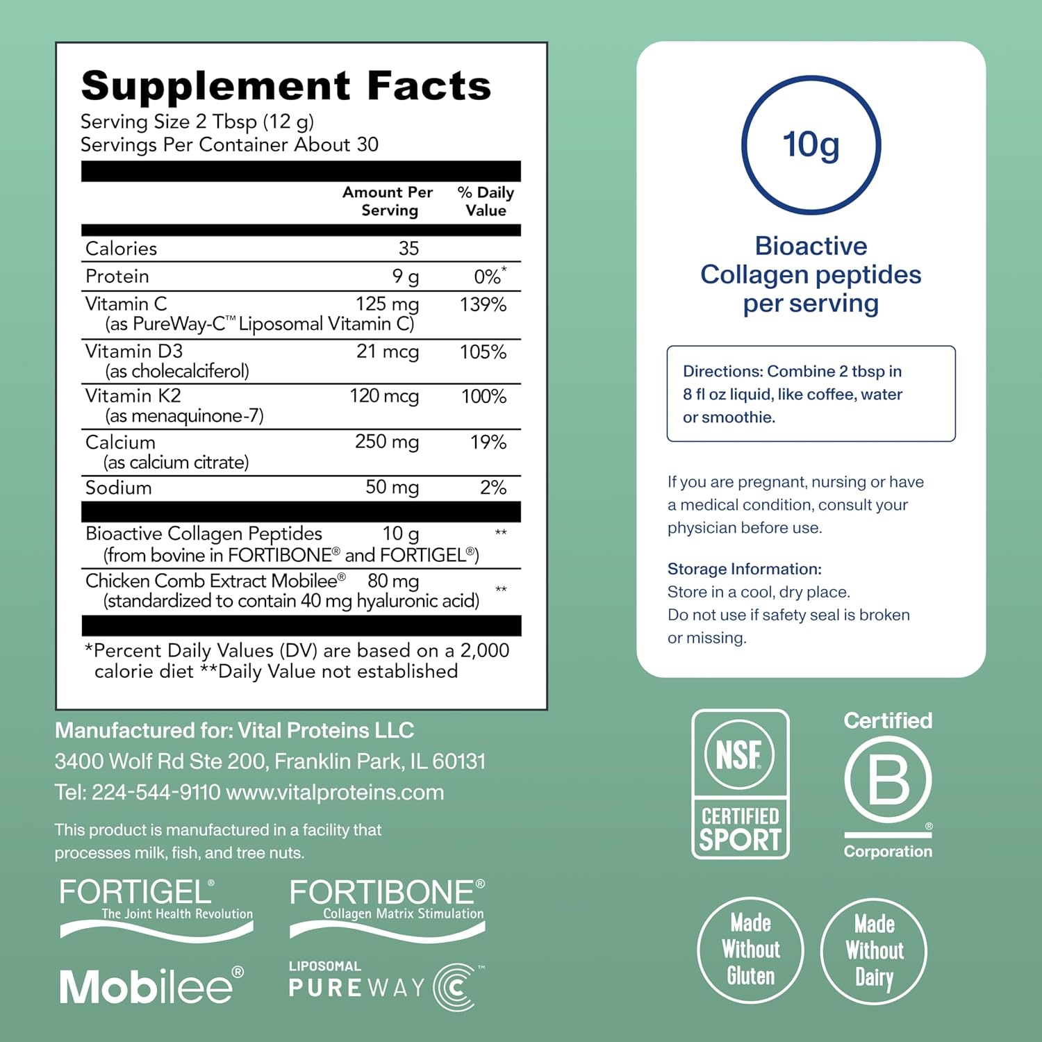 image:imageVital Proteins Professional Bioactive Collagen Complex Mobility 129oz