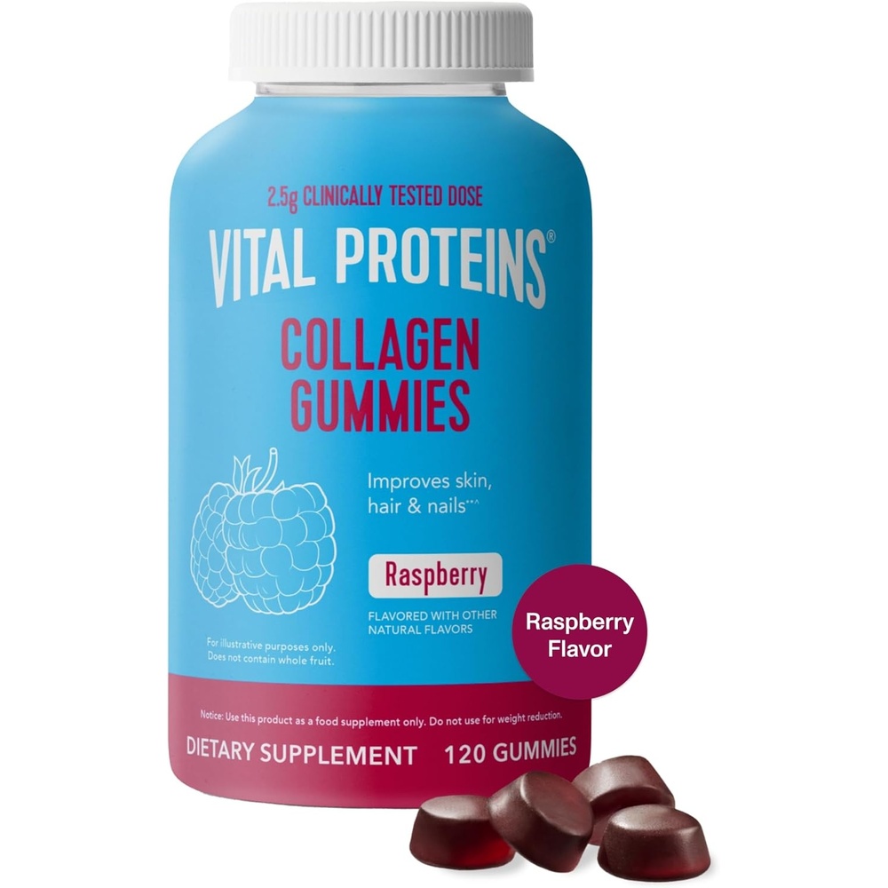 image:imageVital Proteins Collagen Gummies 25g of ClinicallyTested Collagen for Hair Skin Nails amp Wrinkles 120 ct 30Day Supply Raspberry Flavor