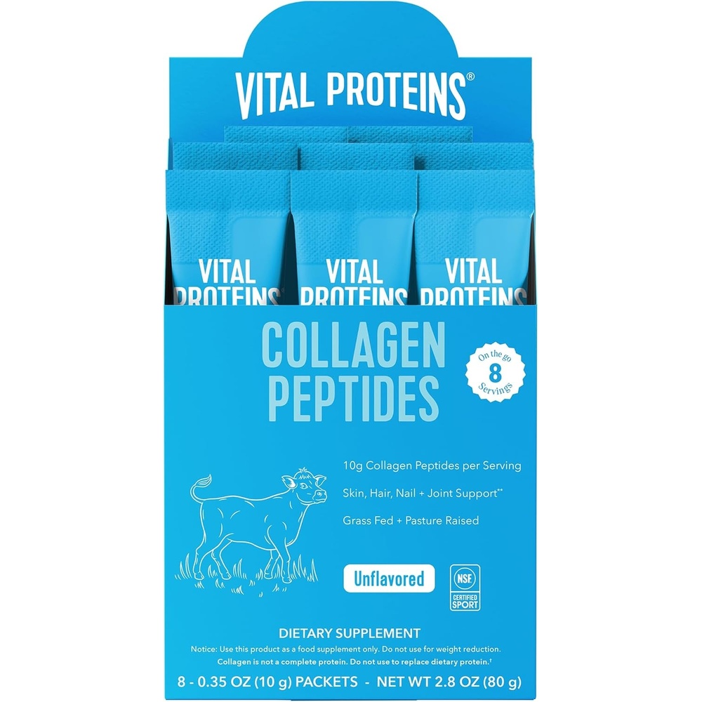 image:imageVital Proteins Hydrolyzed Collagen Peptides Powder Supplement Type I amp III 8ct Travel Packs 10g per Serving Dairy amp Gluten Free Unflavored