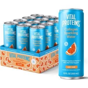 Vital Proteins Collagen Sparkling Water Strawberry Blossom 12 FL OZ 12 Pack(Blood Orange)