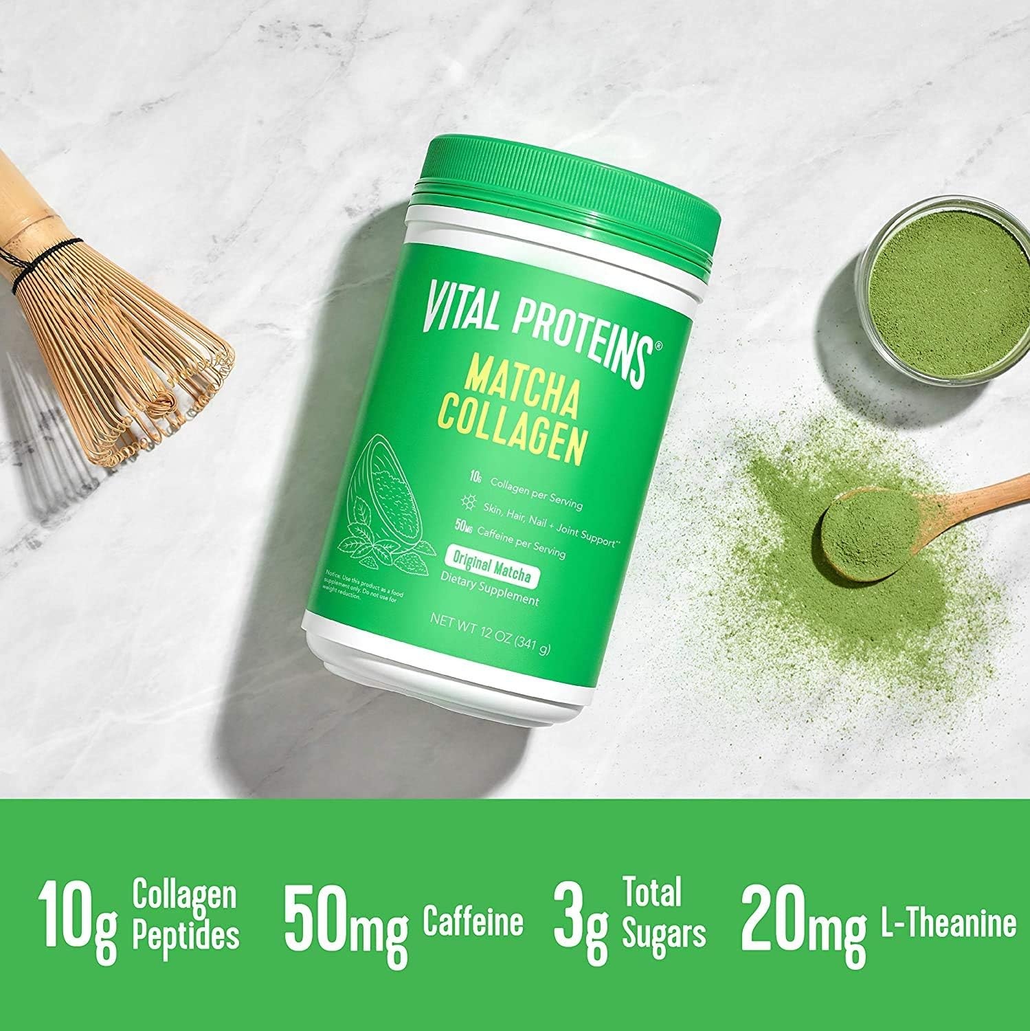 image:imageVital Proteins Matcha Collagen Peptides Powder 105oz12 Ounce Pack of 1